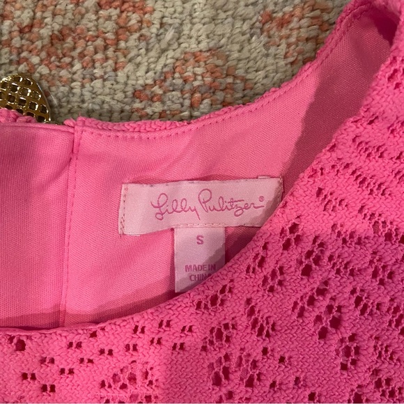 Lilly Pulitzer Pink Sunset Pineapple Geo Lace Lynn Top, Small - Picture 3 of 4
